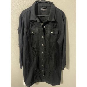 ❤️Thrill Black Denim Jacket 2X